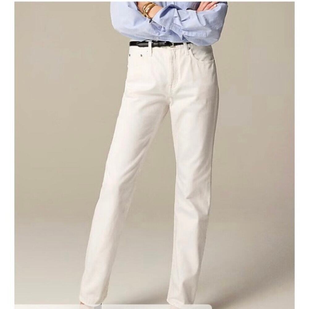 J Crew 1984 Rigid Mid Rise Straight Leg Denim Jean Women's 30 White